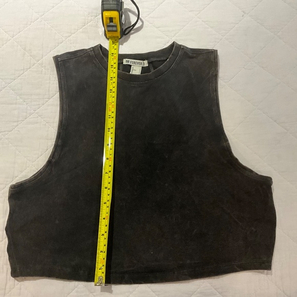 FOREVER 21 Dark Brown Sleeveless Cotton Boxy Crop Tank Top Size Small S - Picture 9 of 10